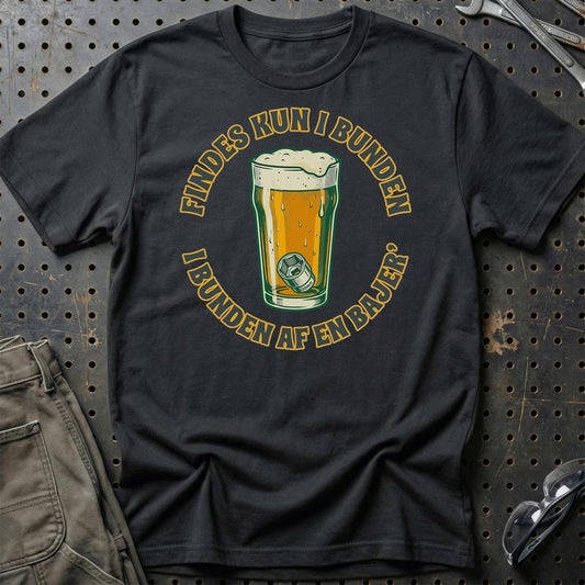 Findes Kun I Bunden – Dansk Garage – Oldschool Classic Car - Unisex T-Shirt , Bomuld-Beklædning-Garage Culture-Sort-S-Garage Culture Shop- garage - man cave - merchandise