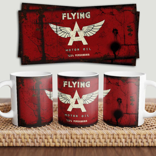 Flying Motorolie Keramisk Krus-Krus-Motorolie-Garage Culture Shop- garage - man cave - merchandise