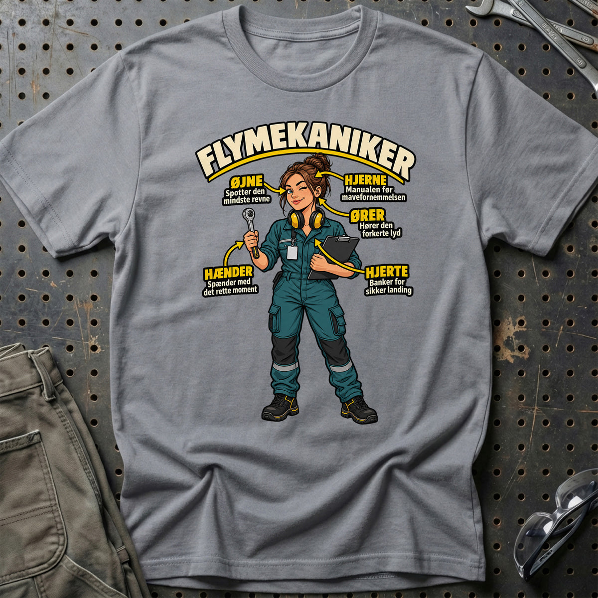 
Flymekaniker – Anatomi T-Shirt – Grå Sport
