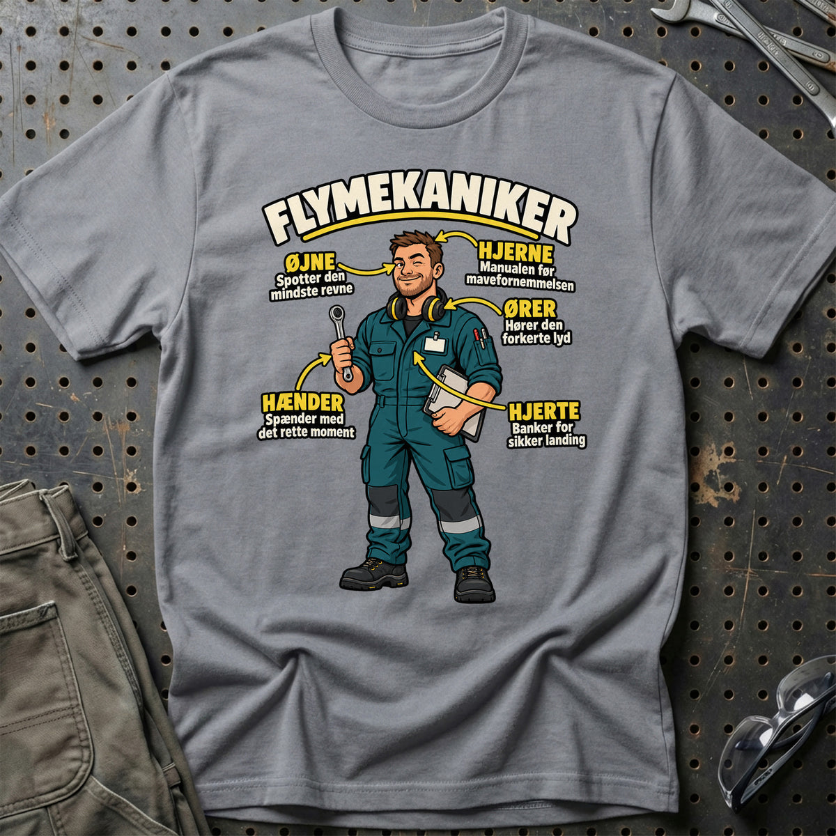 
Flymekaniker – Anatomi T-Shirt – Grå Sport