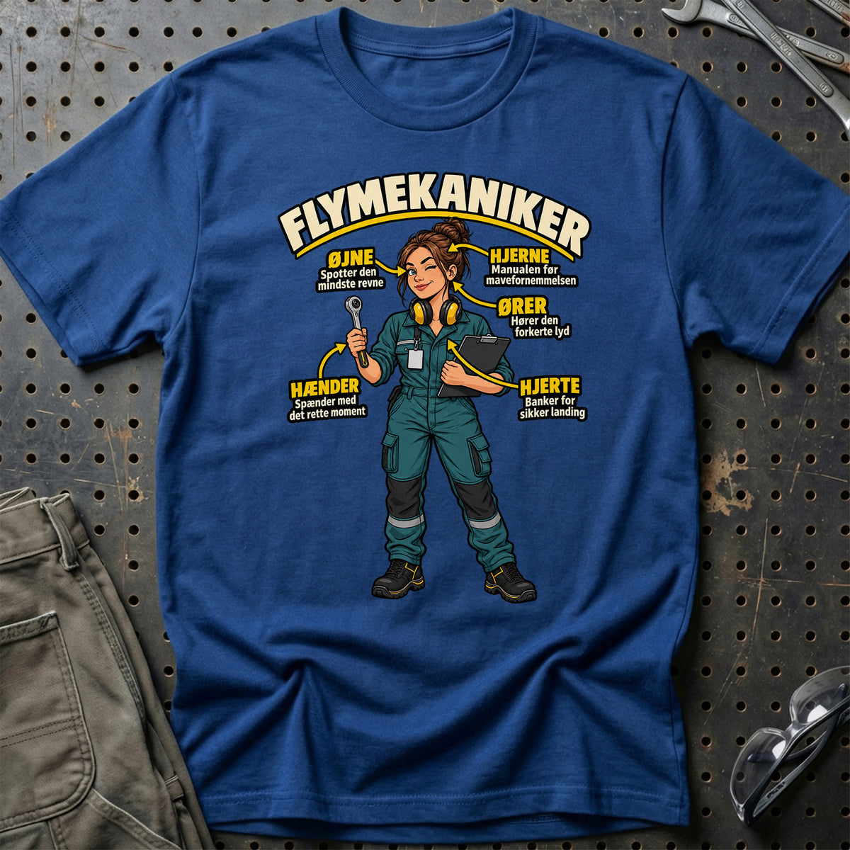 
Flymekaniker – Anatomi T-Shirt – Blå Royal