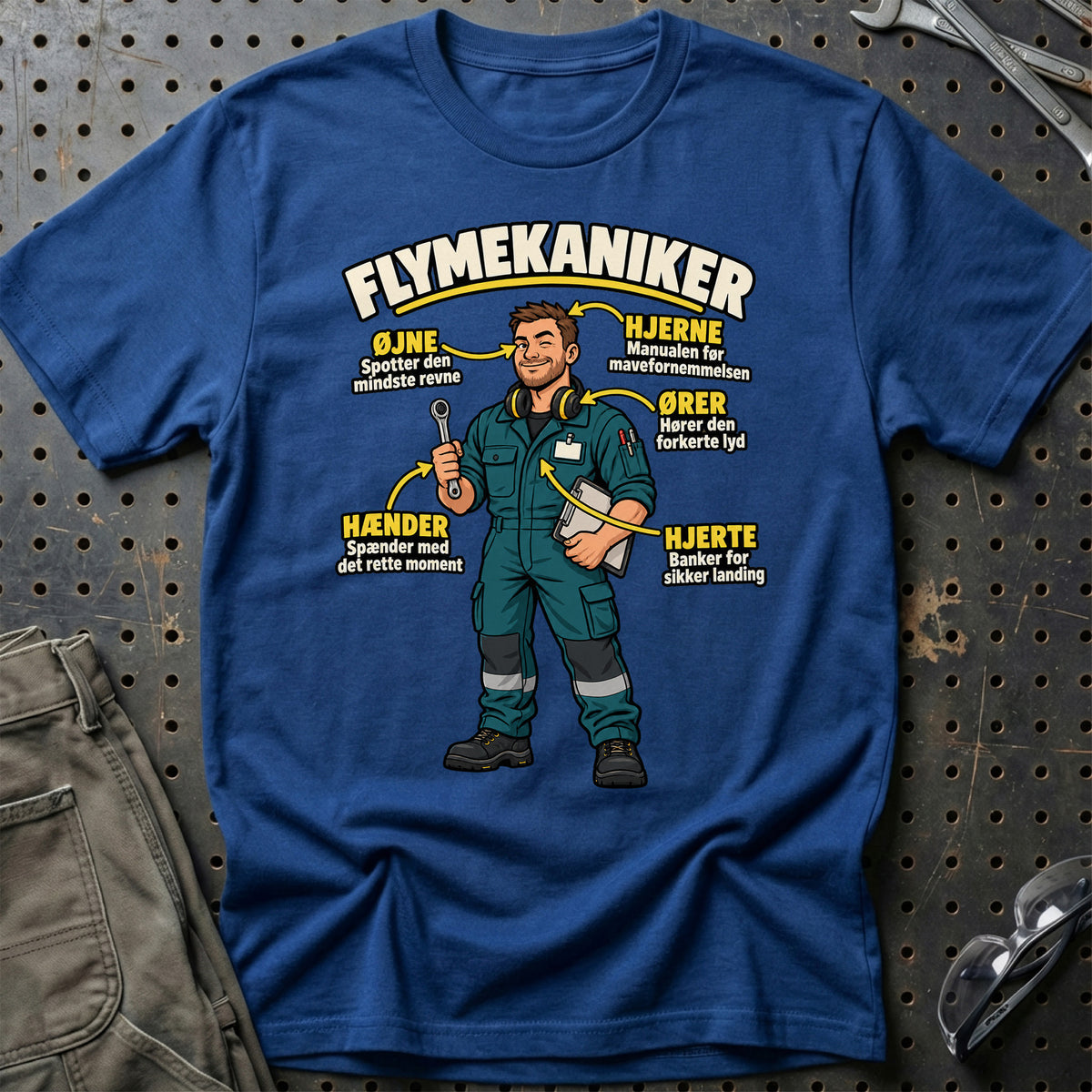 
Flymekaniker – Anatomi T-Shirt – Blå Royal