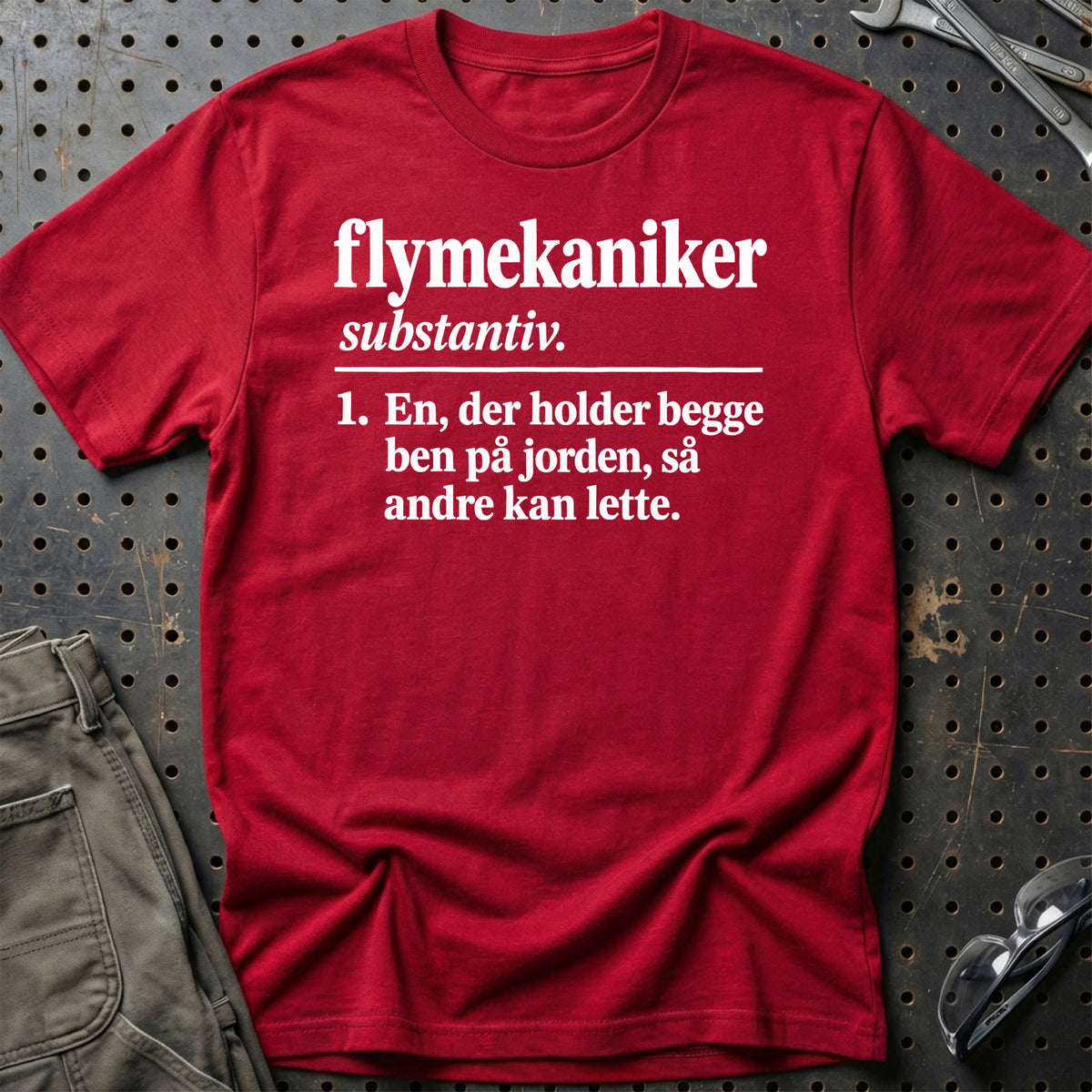 
Flymekaniker – Definition T-Shirt – Rød