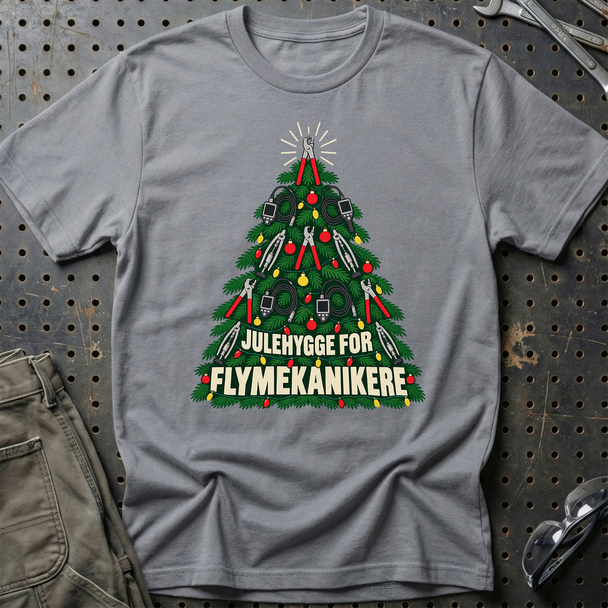 
Flymekaniker – Julehygge – Unisex T-Shirt – Grå Sport