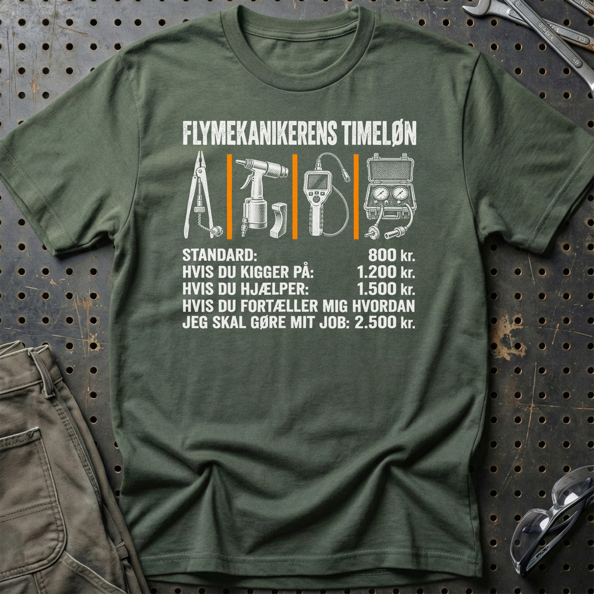 
Flymekanikerens Timeløn T-Shirt – Grøn Militær