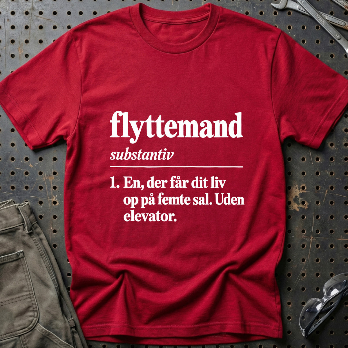 
Flyttemand – Definition T-Shirt – Rød