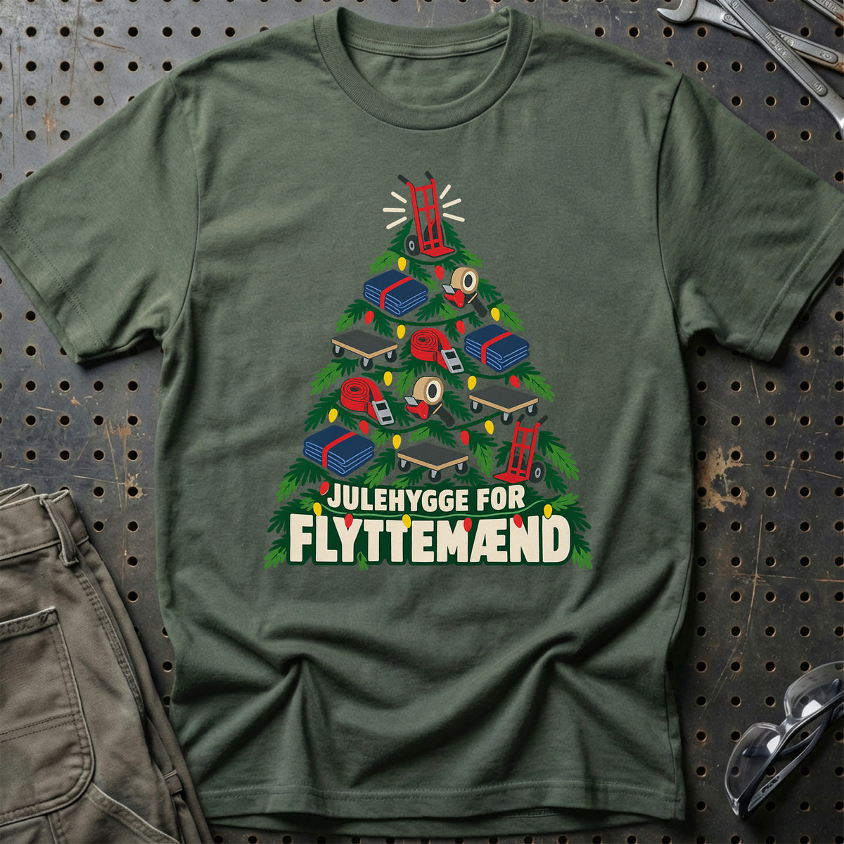 
Flyttemand – Julehygge – Unisex T-Shirt – Grøn Militær