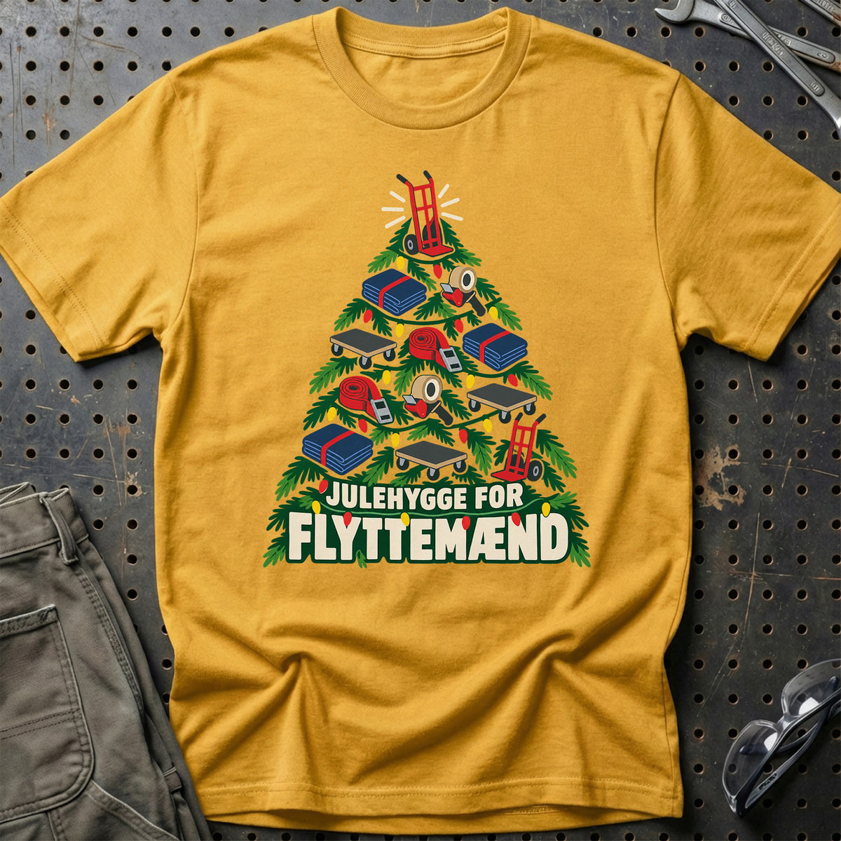 
Flyttemand – Julehygge – Unisex T-Shirt – Guld
