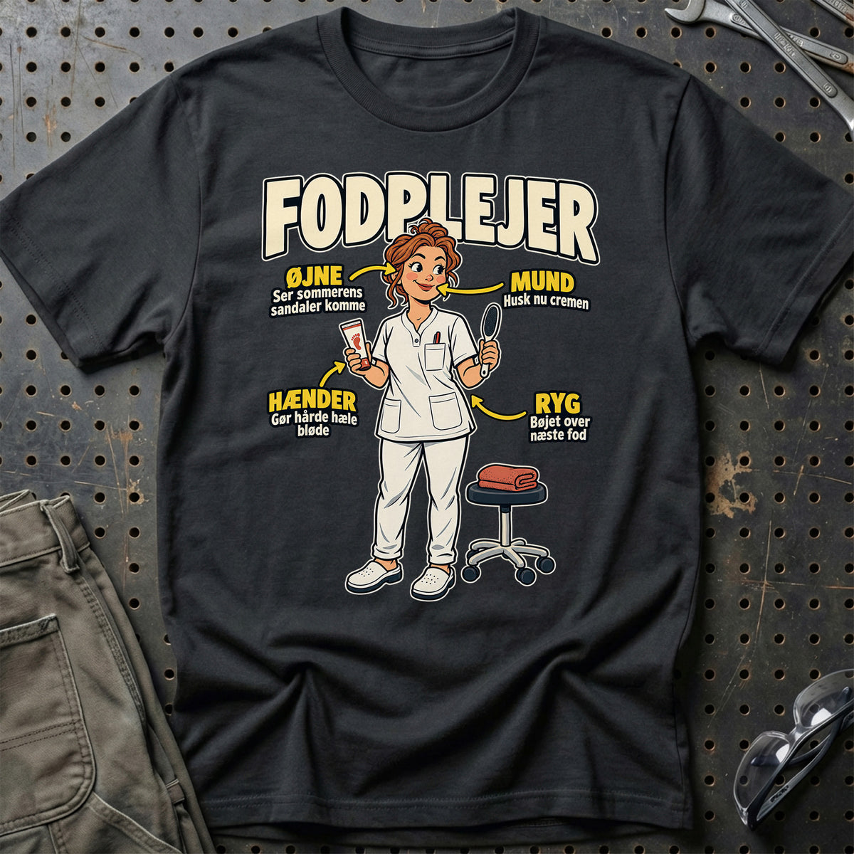 Fodplejer – Anatomi T-Shirt – Sort