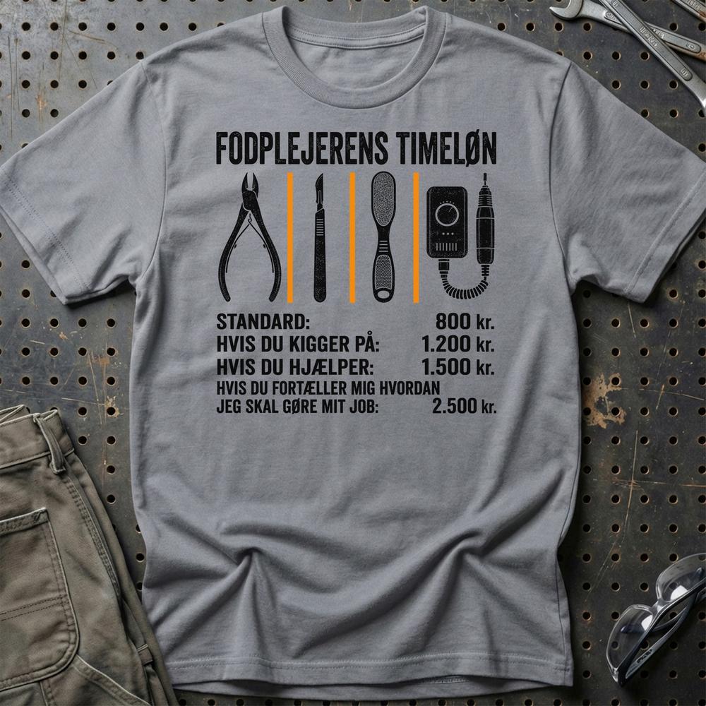 
Produktbillede af Fodplejerens Timeløn T-Shirt