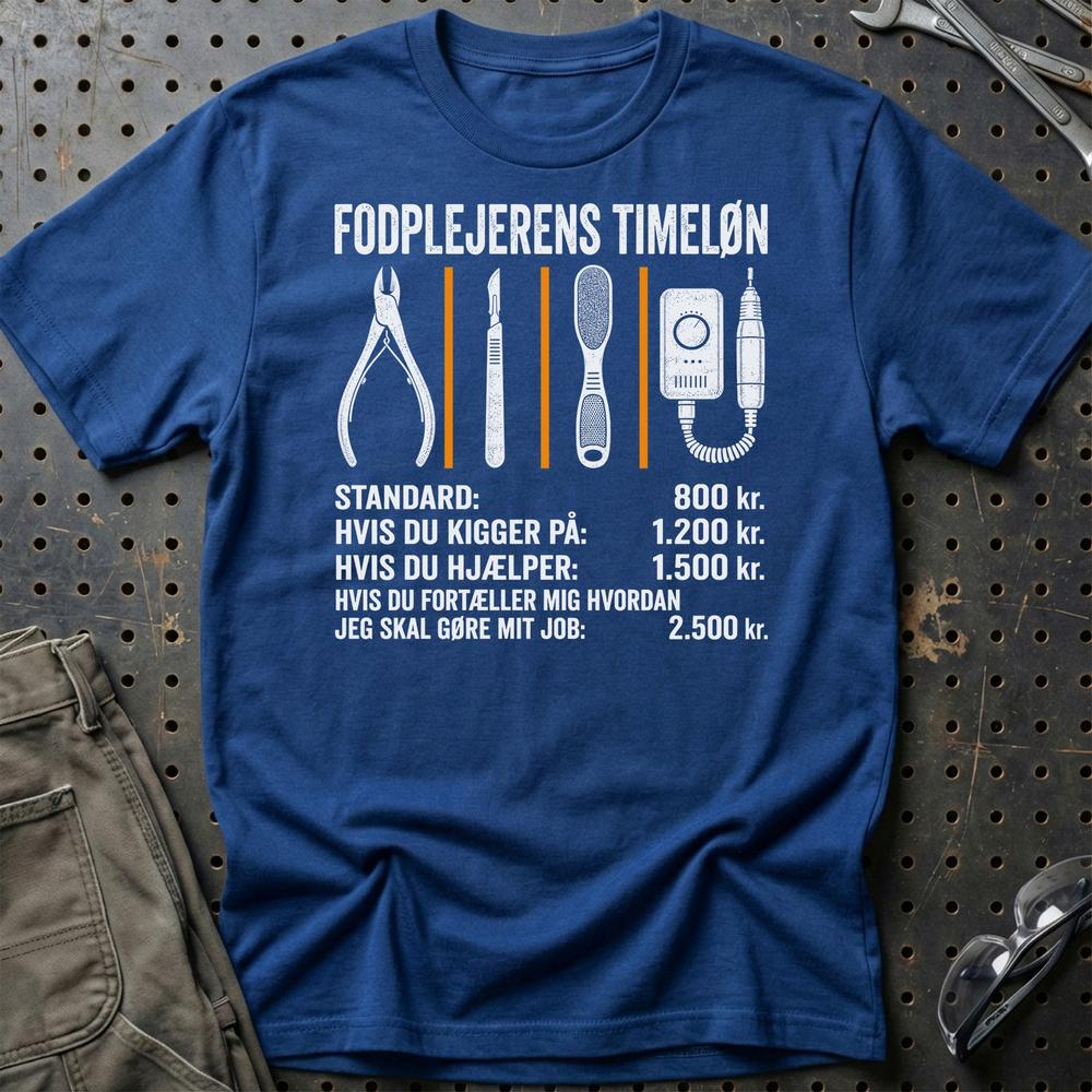 
Produktbillede af Fodplejerens Timeløn T-Shirt