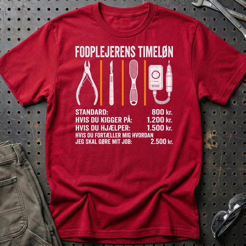 
Produktbillede af Fodplejerens Timeløn T-Shirt
