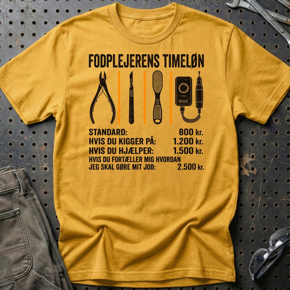 
Produktbillede af Fodplejerens Timeløn T-Shirt