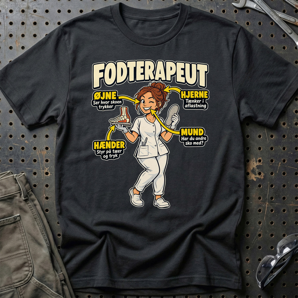 Fodterapeut – Anatomi T-Shirt – Sort
