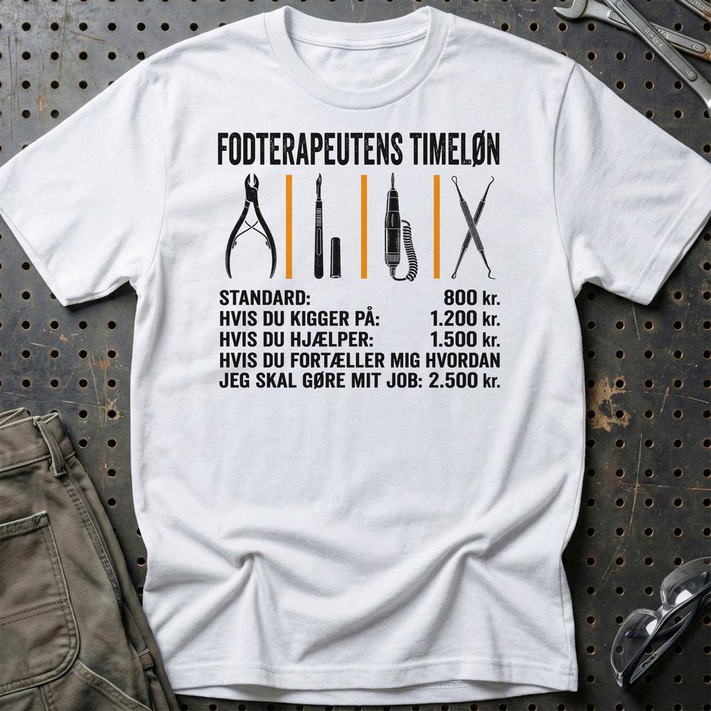 
Produktbillede af Fodterapeutens Timeløn T-Shirt