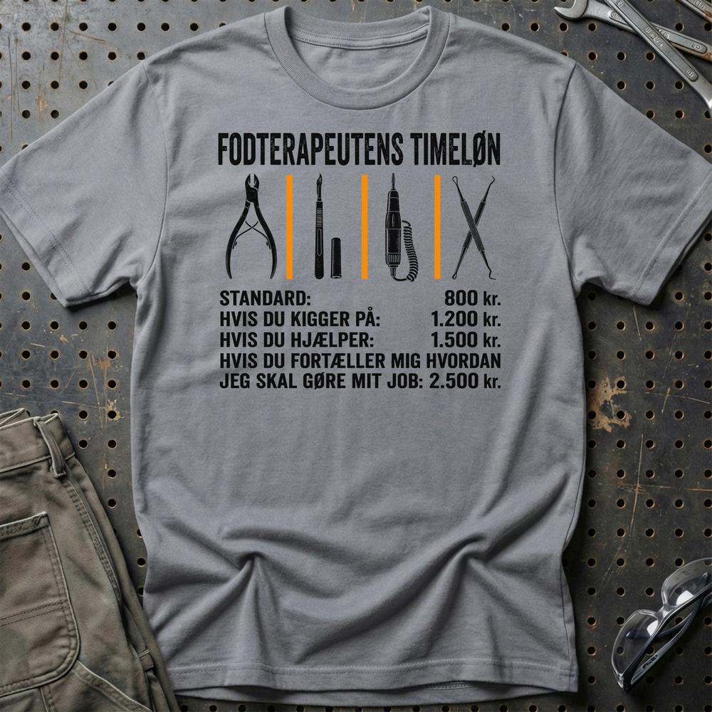 
Produktbillede af Fodterapeutens Timeløn T-Shirt