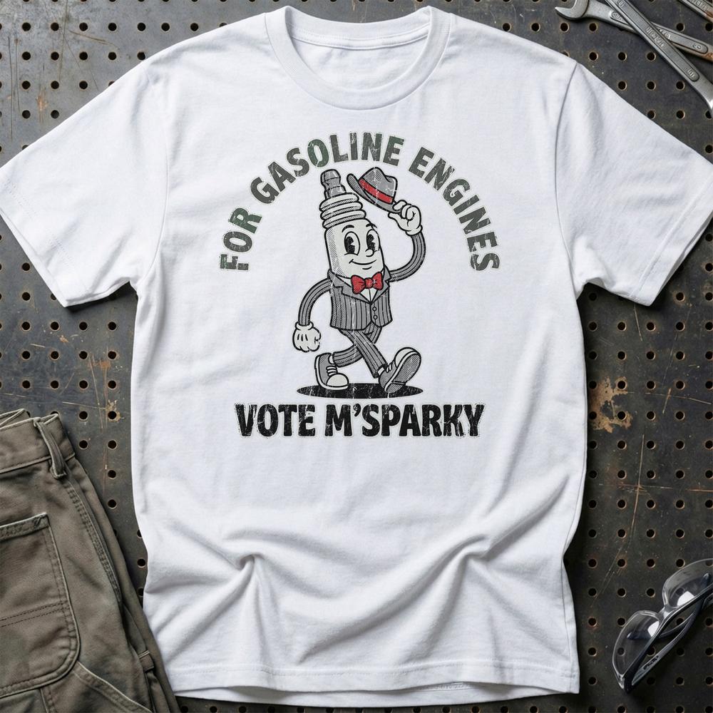 For Gasoline Engines - Oldschool Mascot T-Shirt-Beklædning-Garage Culture-Hvid-S-Garage Culture Shop- garage - man cave - merchandise