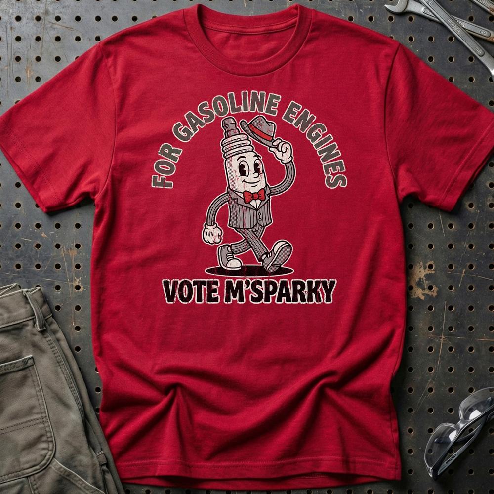 For Gasoline Engines - Oldschool Mascot T-Shirt-Beklædning-Garage Culture-Rød-S-Garage Culture Shop- garage - man cave - merchandise