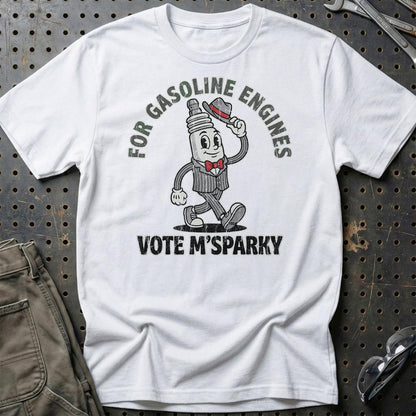 For Gasoline Engines – Oldschool Mascot - Unisex T-Shirt , Bomuld-Beklædning-Garage Culture-Hvid-S-Garage Culture Shop- garage - man cave - merchandise