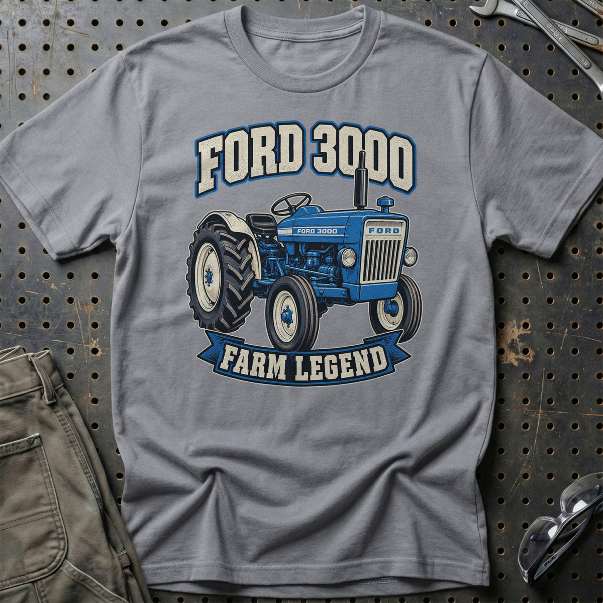Ford 3000 – Farm Legend T-Shirt-Beklædning-Ford-Grå Sport-S-Garage Culture Shop- garage - man cave - merchandise