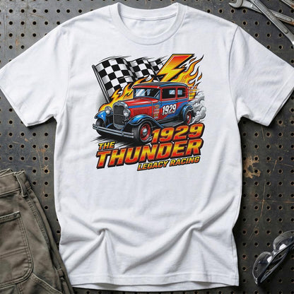 Ford A Thunder Classic Hot Rod Racing Tee - Unisex T-Shirt-Beklædning-Ford-Hvid-S-Garage Culture Shop- garage - man cave - merchandise