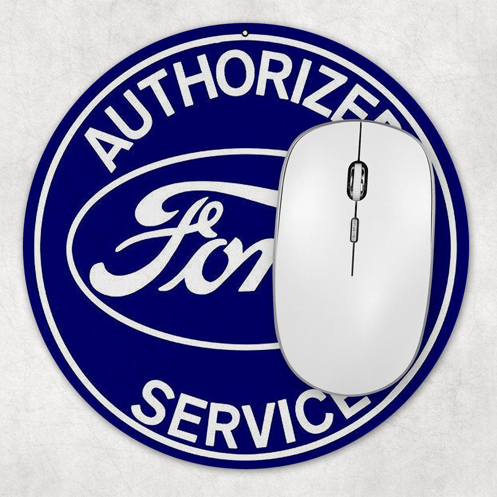 Ford Authorized Ford Service Runde Skilte , Musemåtte Rundt , Kop Underlag, Underlagssæt-Runde Skilte-Ford-Garage Culture Shop- garage - man cave - merchandise