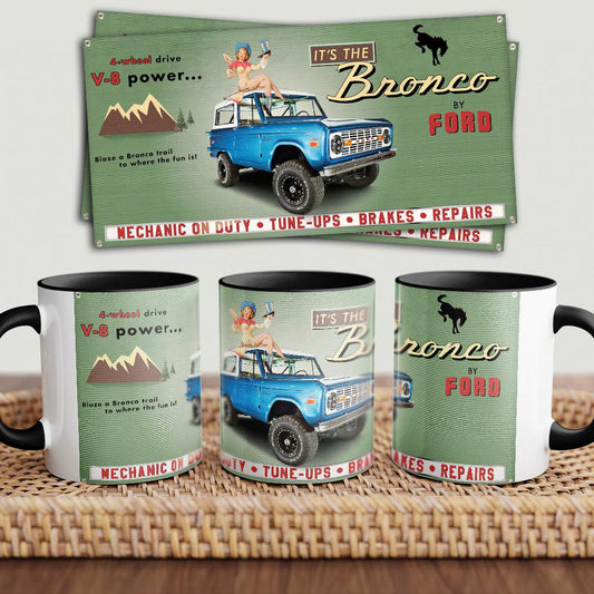 Ford Bronco "To Toner" Vintage Keramisk Krus-Krus-Ford-Garage Culture Shop- garage - man cave - merchandise
