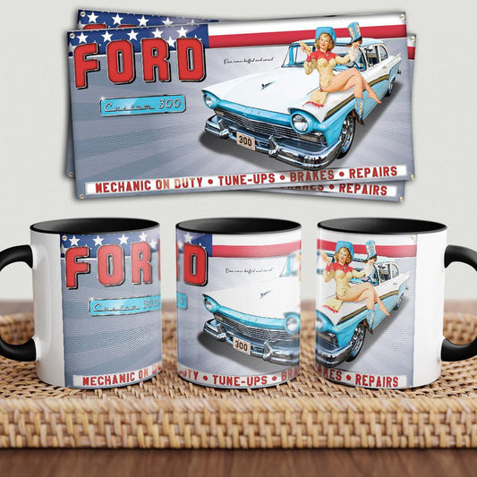 Ford Custom 300 "To Toner" Vintage Keramisk Krus-Krus-Ford-Garage Culture Shop- garage - man cave - merchandise