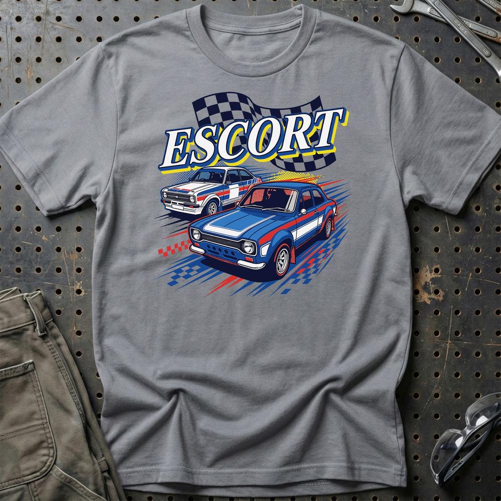 Ford Escort Mk1 Mk2 Classic Car T-Shirt-Beklædning-Ford-Grå Sport-S-Garage Culture Shop- garage - man cave - merchandise