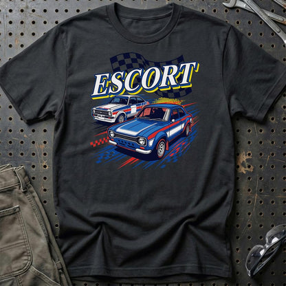 Ford Escort Mk1 Mk2 Classic Car - Unisex T-Shirt-Beklædning-Ford-Sort-S-Garage Culture Shop- garage - man cave - merchandise