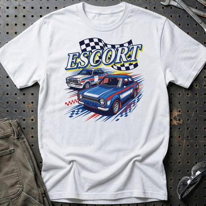 Ford Escort Mk1 Mk2 Classic Car - Unisex T-Shirt-Beklædning-Ford-Hvid-S-Garage Culture Shop- garage - man cave - merchandise