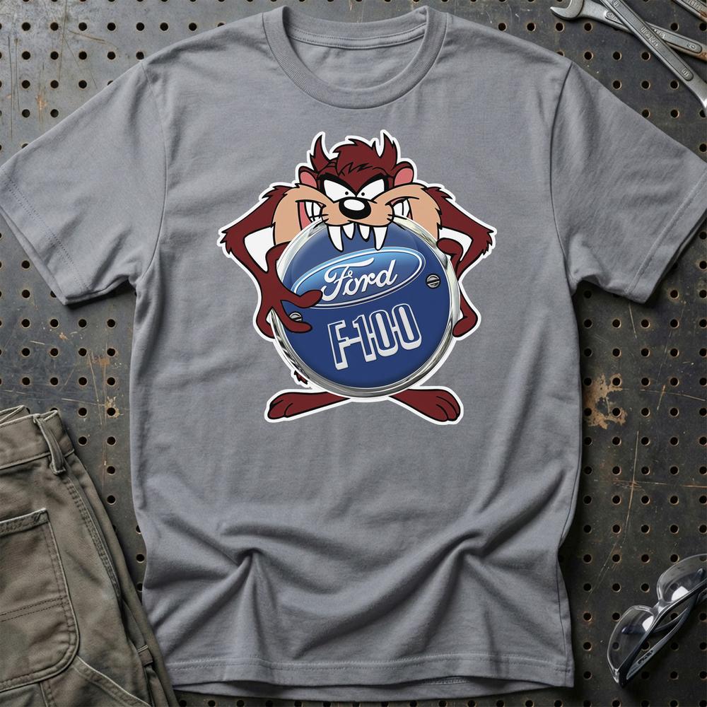 Ford F100 TAZ Unisex T-Shirt , Bomuld-Beklædning-Ford-Grå Sport-S-Garage Culture Shop- garage - man cave - merchandise
