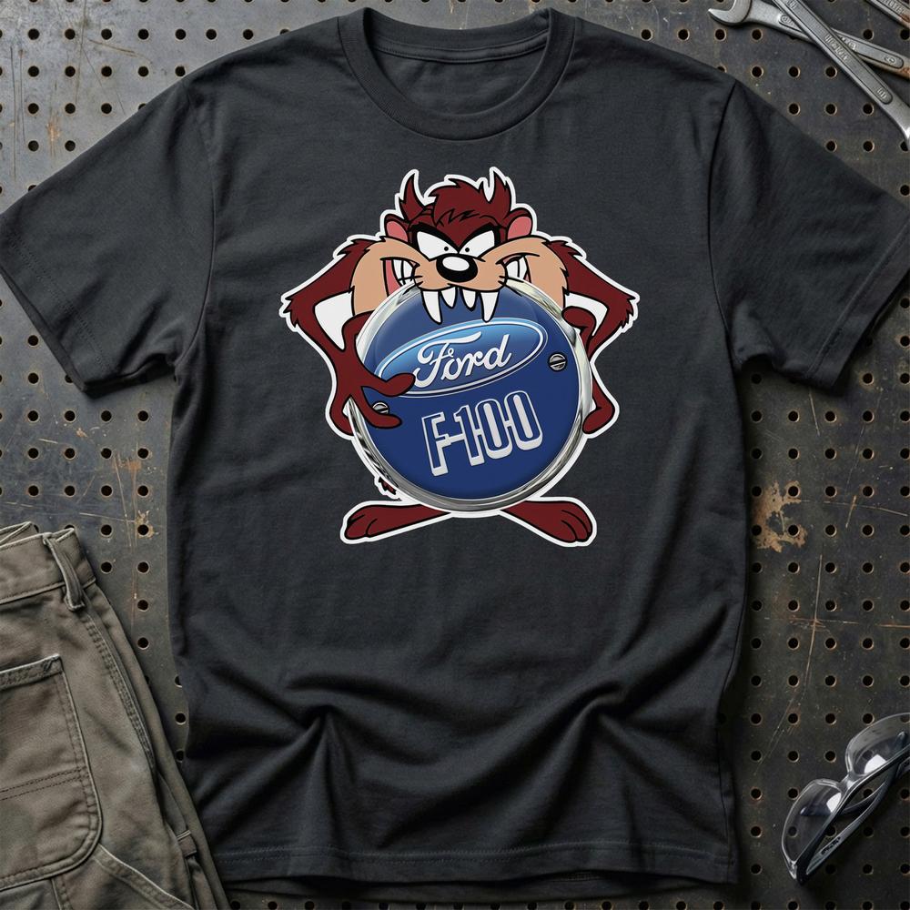 Ford F100 TAZ Unisex T-Shirt , Bomuld-Beklædning-Ford-Sort-S-Garage Culture Shop- garage - man cave - merchandise