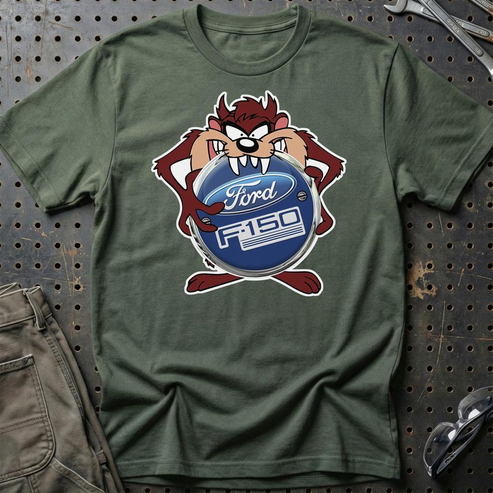 Ford F150 TAZ T-Shirt-Beklædning-Ford-Grøn Militær-S-Garage Culture Shop- garage - man cave - merchandise