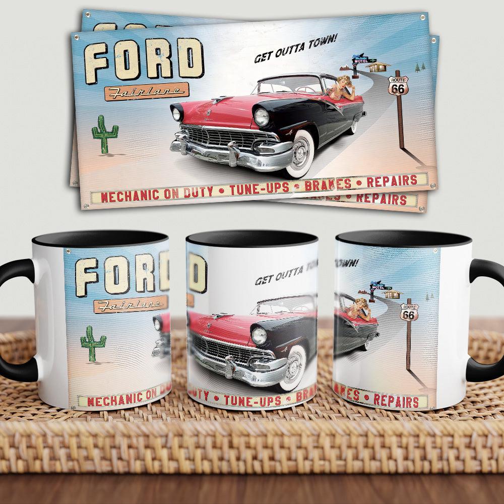 Ford Fairline "To Toner" Vintage Keramisk Krus-Krus-Ford-Garage Culture Shop- garage - man cave - merchandise