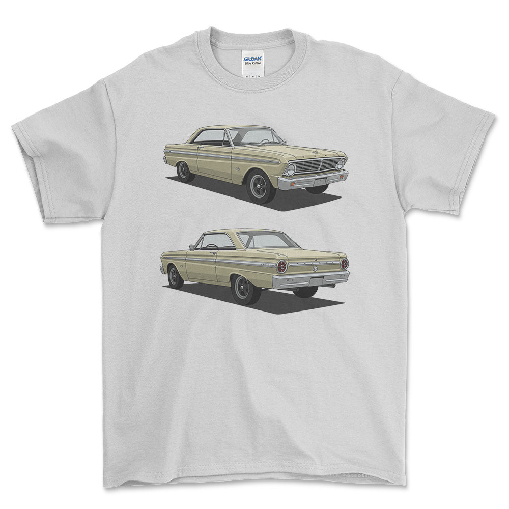 Ford Falcon 1965 - Unisex T-Shirt-Beklædning-Ford-Hvid-S-Forside-Garage Culture Shop- garage - man cave - merchandise