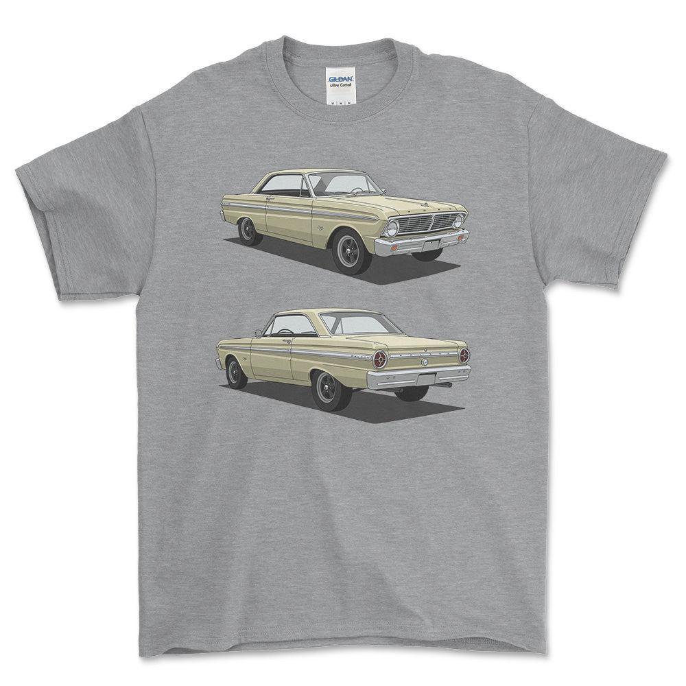 Ford Falcon 1965 - Unisex T-Shirt-Beklædning-Ford-Grå Sport-S-Forside-Garage Culture Shop- garage - man cave - merchandise