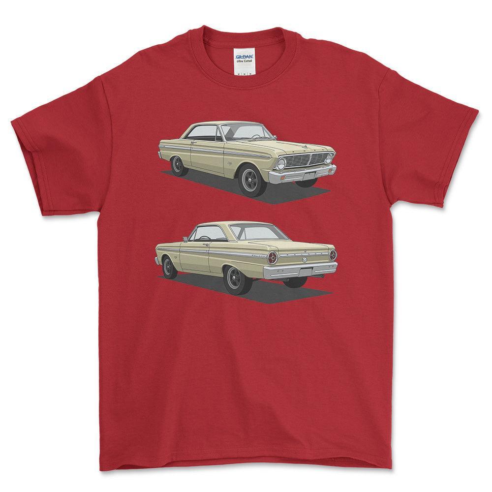 Ford Falcon 1965 - Unisex T-Shirt-Beklædning-Ford-Rød-S-Forside-Garage Culture Shop- garage - man cave - merchandise