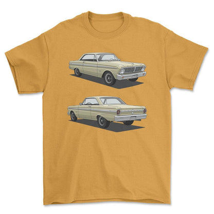 Ford Falcon 1965 - Unisex T-Shirt-Beklædning-Ford-Guld-S-Forside-Garage Culture Shop- garage - man cave - merchandise