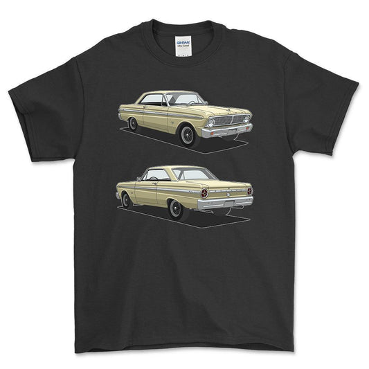 Ford Falcon 1965 - Unisex T-Shirt-Beklædning-Ford-Sort-S-Forside-Garage Culture Shop- garage - man cave - merchandise