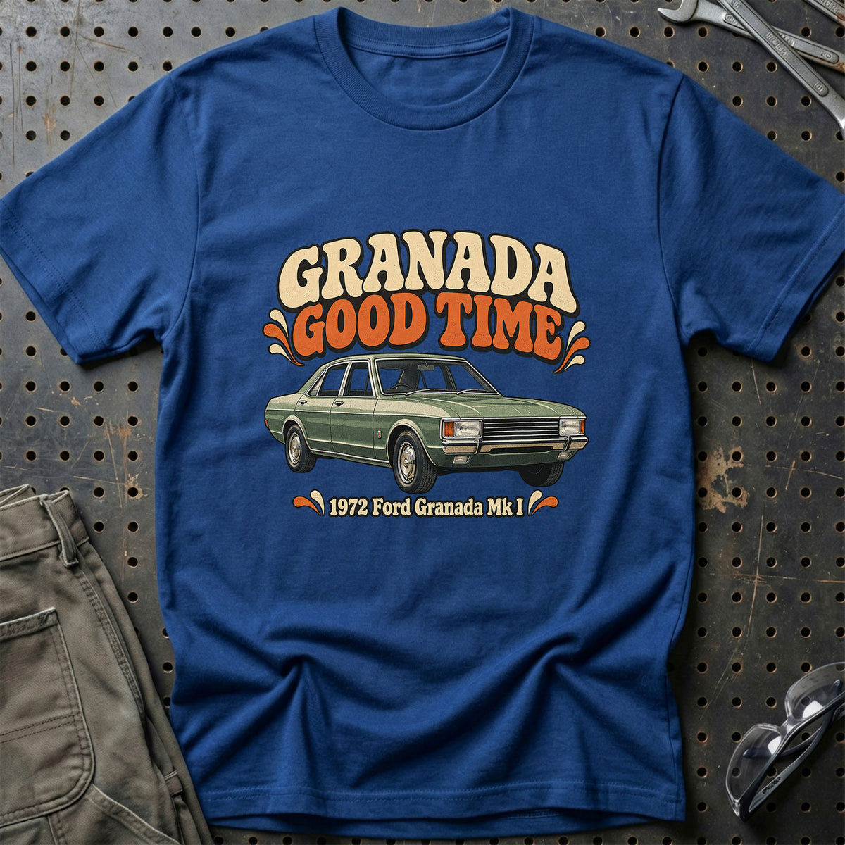 
Ford Granada Mk I 1972 – Granada Good Time T-Shirt – Blå Royal