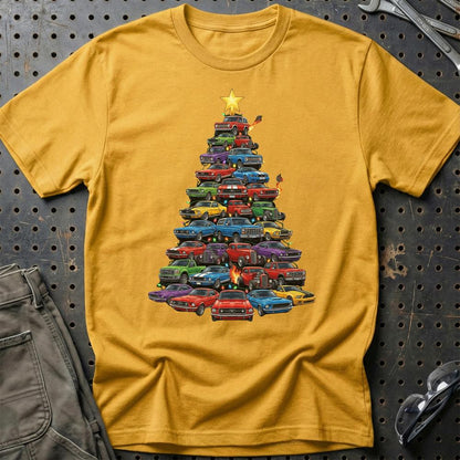 Ford Juletræ Christmas Tree - Unisex T-Shirt-Beklædning-Ford-Guld-S-Garage Culture Shop- garage - man cave - merchandise