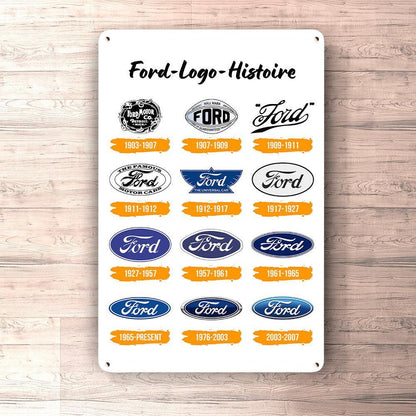 Ford Logo Histoire Skilte, Musemåtte, Dørmåtte , Plakat-Skilte-Ford-Garage Culture Shop- garage - man cave - merchandise