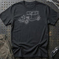 Ford Model A Tudor Sedan - One Line Style T-Shirt-Beklædning-Ford-Sort-S-Garage Culture Shop- garage - man cave - merchandise