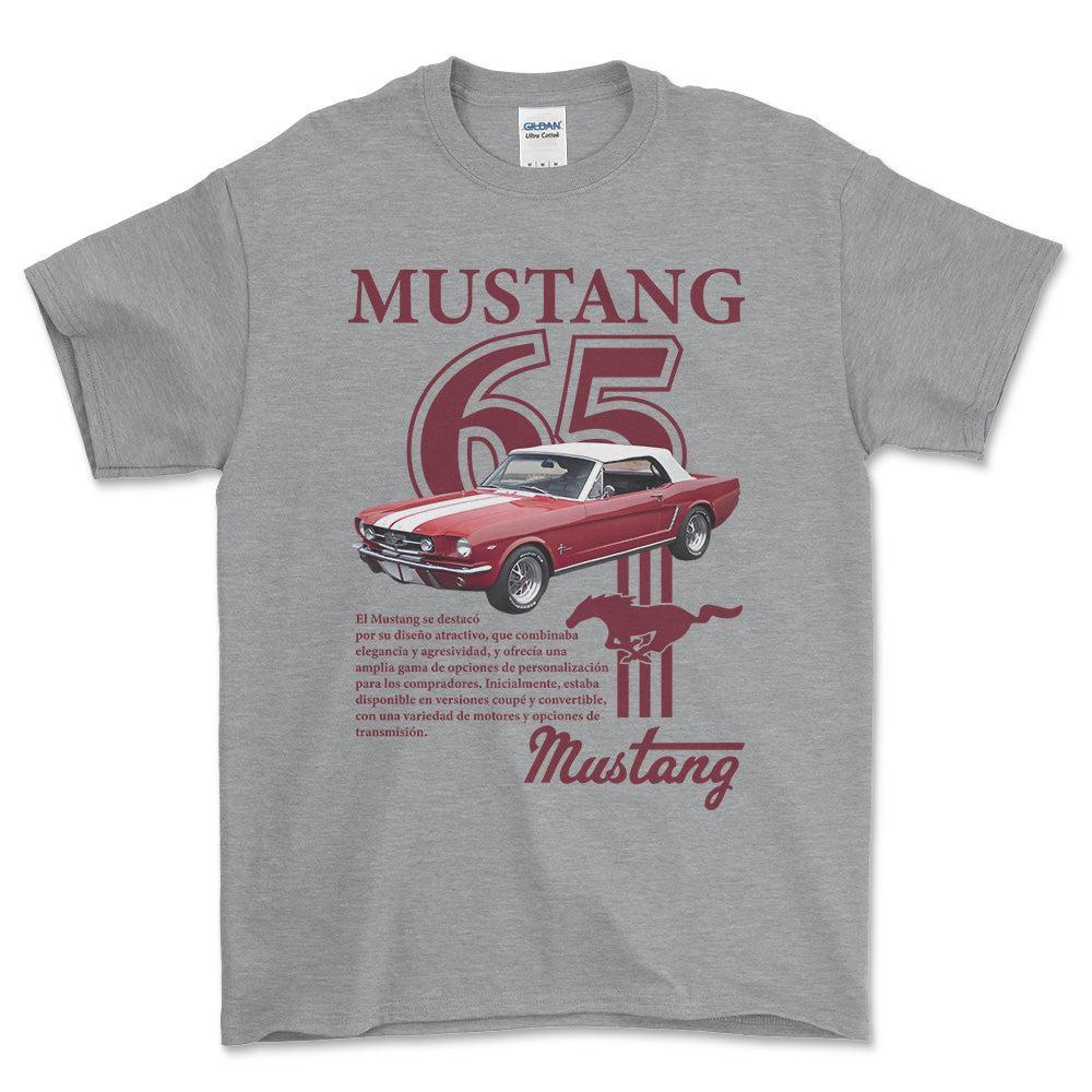 Ford Mustang 65 - Unisex T-Shirt , Bomuld (Copy)-Beklædning-Ford-Grå Sport-S-Garage Culture Shop- garage - man cave - merchandise
