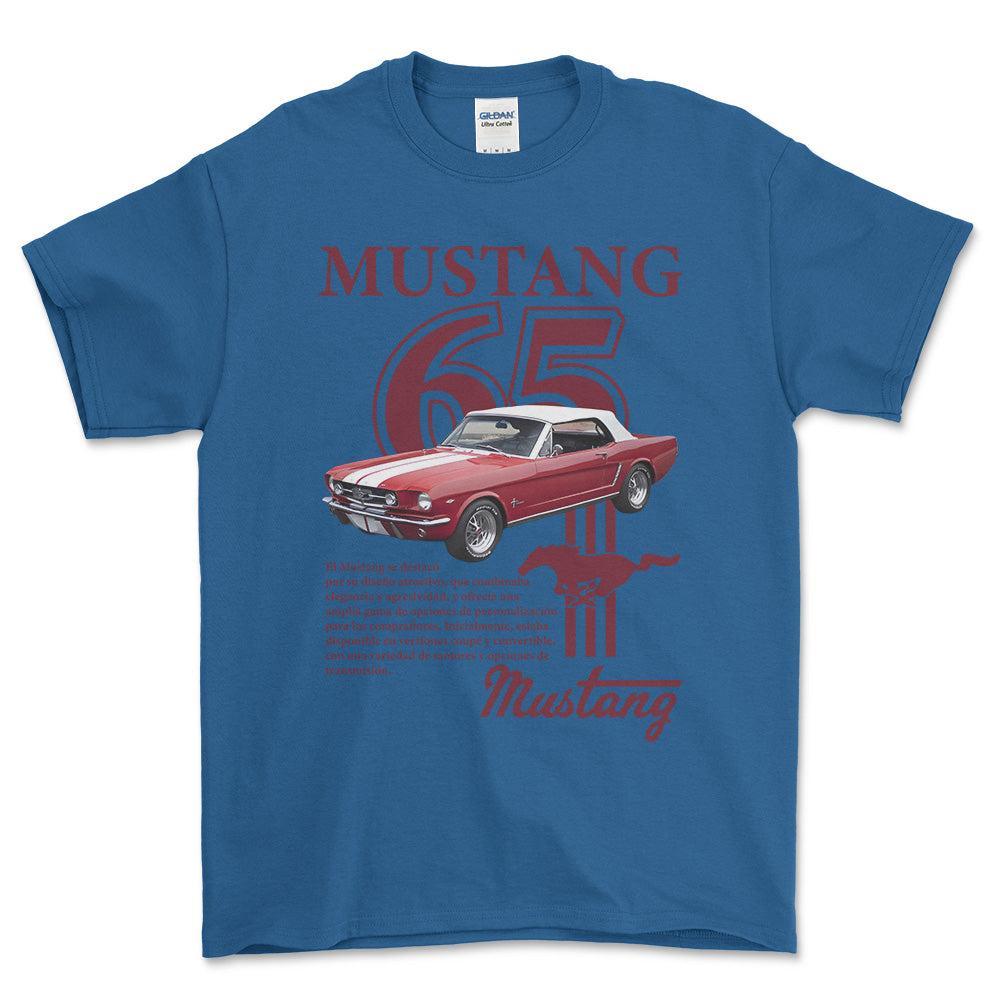 Ford Mustang 65 - Unisex T-Shirt , Bomuld (Copy)-Beklædning-Ford-Blå Royal-S-Forside-Garage Culture Shop- garage - man cave - merchandise