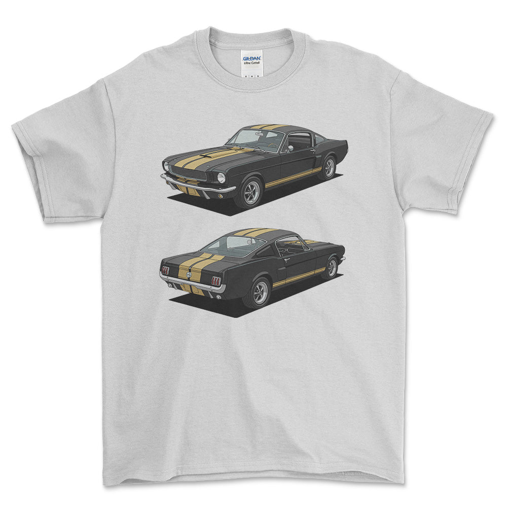 Ford Mustang Fastback Shelby GT350H Tribute 1965 - Unisex T-Shirt-Beklædning-Ford-Hvid-S-Forside-Garage Culture Shop- garage - man cave - merchandise