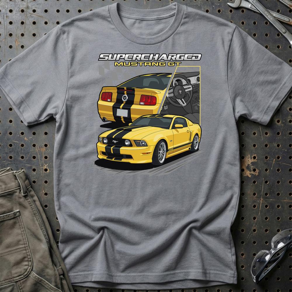 Ford Mustang GT Fast And Furios Cars T-Shirt-Beklædning-Ford-Grå Sport-S-Garage Culture Shop- garage - man cave - merchandise