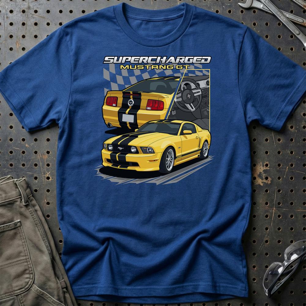 Ford Mustang GT Fast And Furios Cars T-Shirt-Beklædning-Ford-Blå Royal-S-Garage Culture Shop- garage - man cave - merchandise