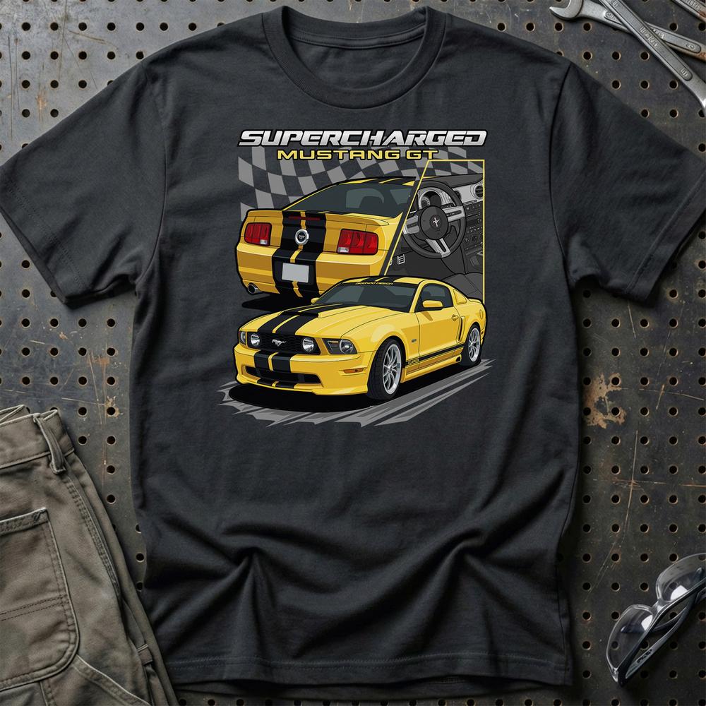 Ford Mustang GT Fast And Furios Cars T-Shirt-Beklædning-Ford-Sort-S-Garage Culture Shop- garage - man cave - merchandise
